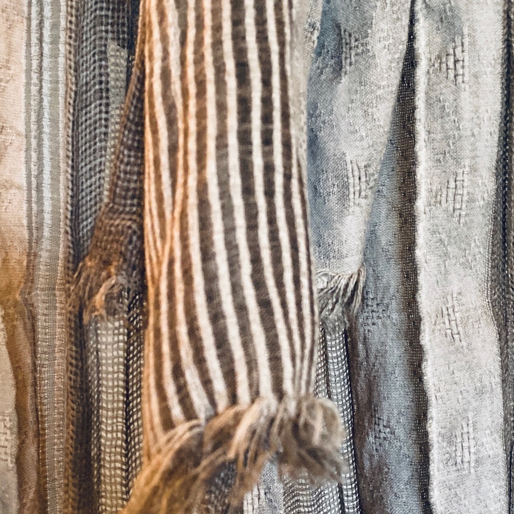 Earthy cotton stripe scarf for man or women - Picture 2 of 6